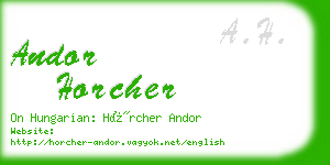 andor horcher business card